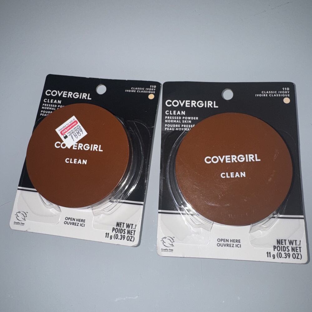 CoverGirl Clean Pressed Powder 110 Classic Ivory Original Formula Lot of 2 New
